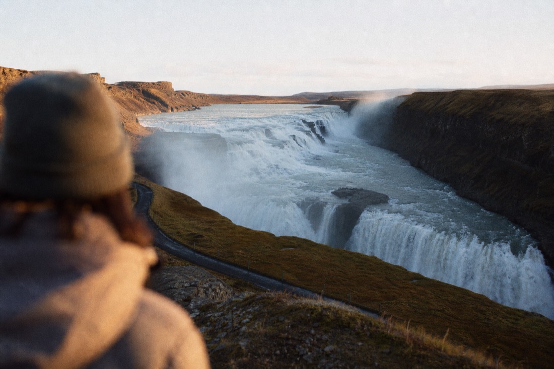 Early morning light on Gullfoss waterfall before the first coaches of the day arrive